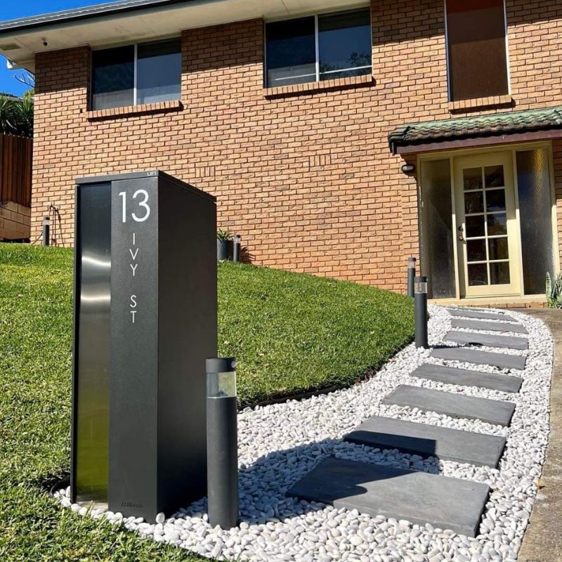 Camden Large Parcel Pillar Letterbox - Charcoal - Image 9