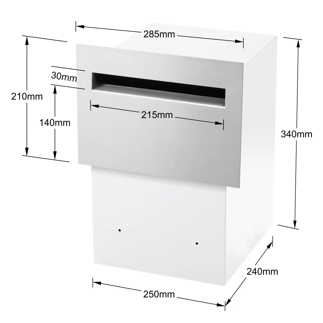 Chelsea Fence Letterbox - Stainless Steel - Image 12