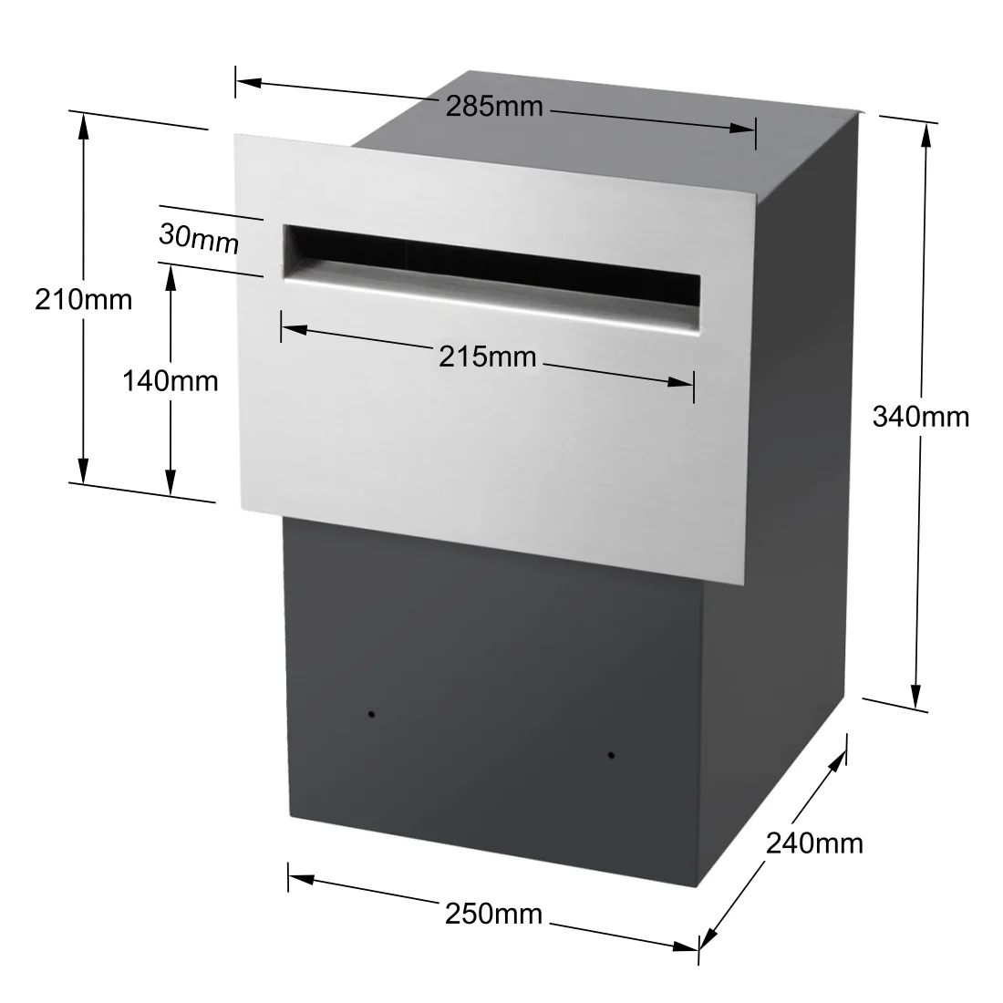 Chelsea Fence Letterbox - Stainless Steel - Image 13