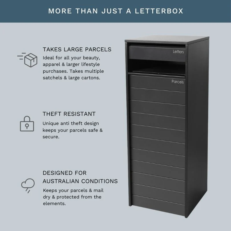 Hamilton Parcel Pillar Letterbox - Black - Image 16