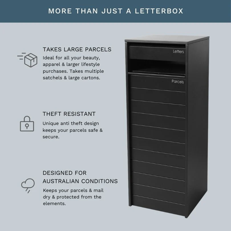 Hamilton Parcel Pillar Letterbox - Black - Image 23