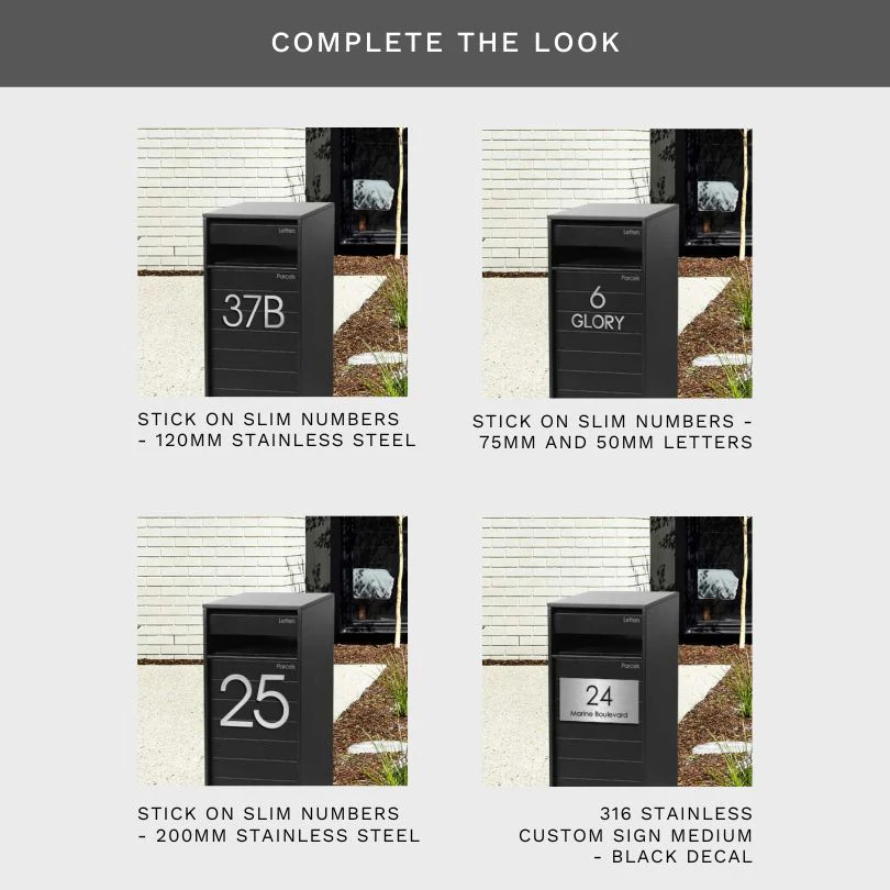 Hamilton Parcel Pillar Letterbox - Black - Image 24