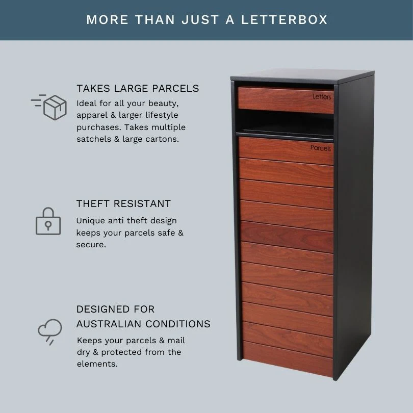 Hamilton Parcel Pillar Letterbox - Black - Image 6