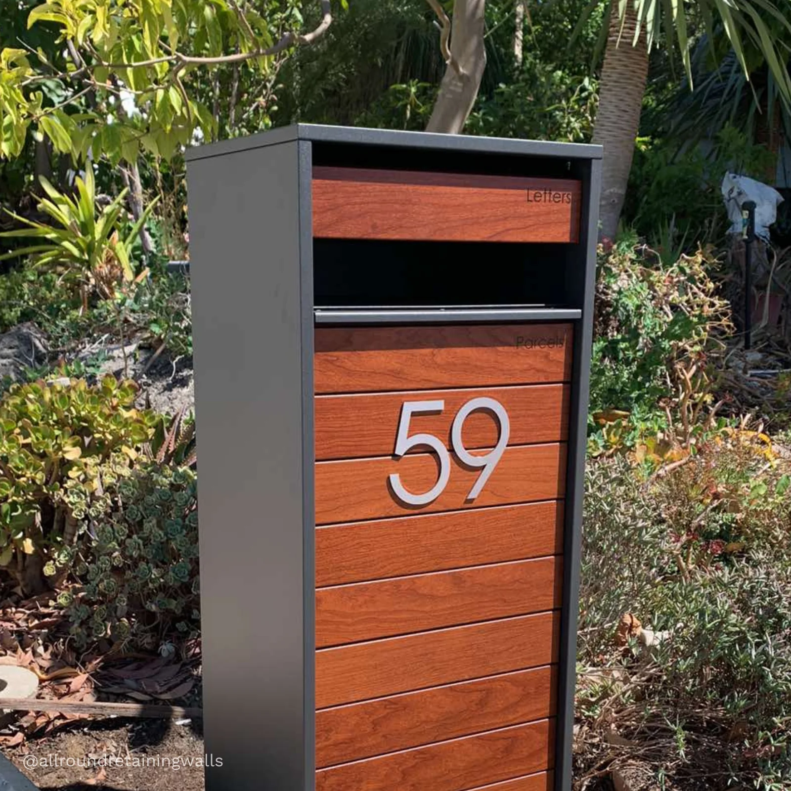 Hamilton Parcel Pillar Letterbox - Charcoal - Image 11