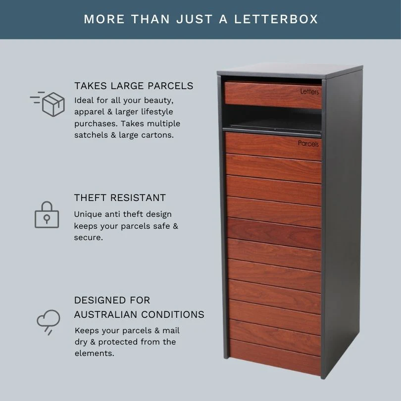 Hamilton Parcel Pillar Letterbox - Charcoal - Image 16