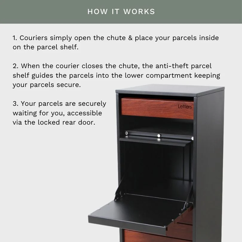 Hamilton Parcel Pillar Letterbox - Charcoal - Image 18