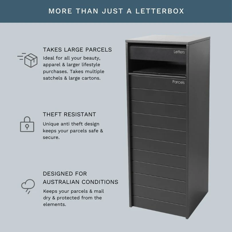 Hamilton Parcel Pillar Letterbox - Charcoal - Image 25