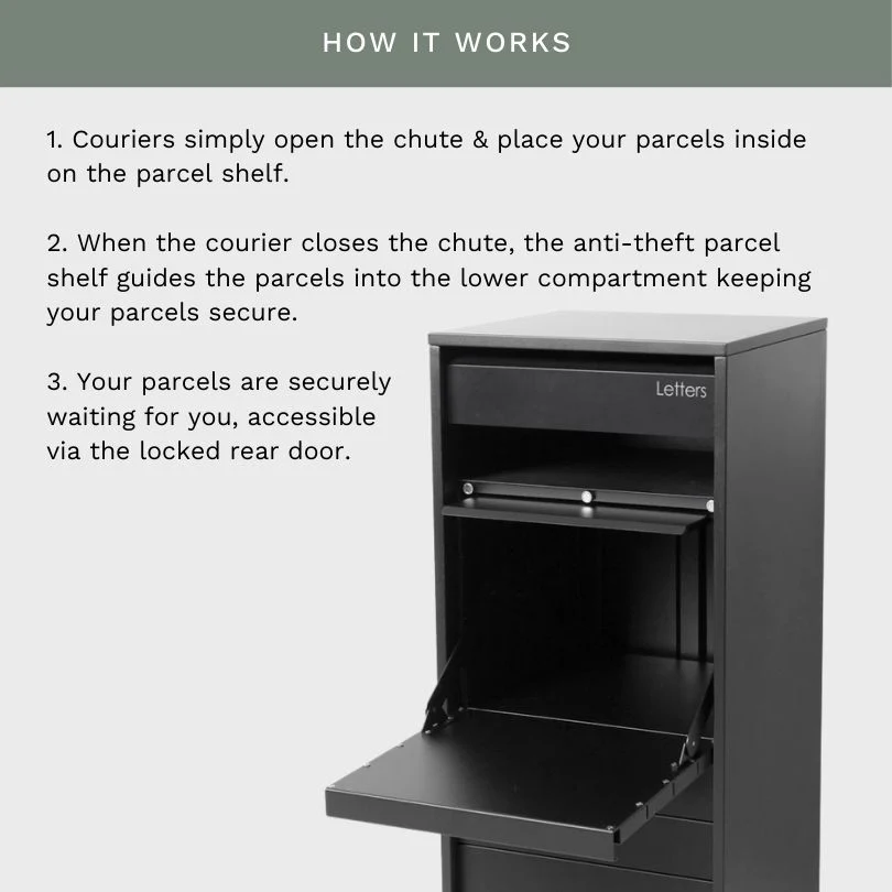 Hamilton Parcel Pillar Letterbox - Charcoal - Image 27