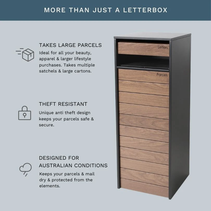 Hamilton Parcel Pillar Letterbox - Charcoal - Image 5