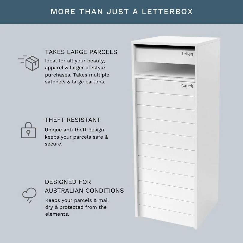 Hamilton Parcel Pillar Letterbox - White - Image 11