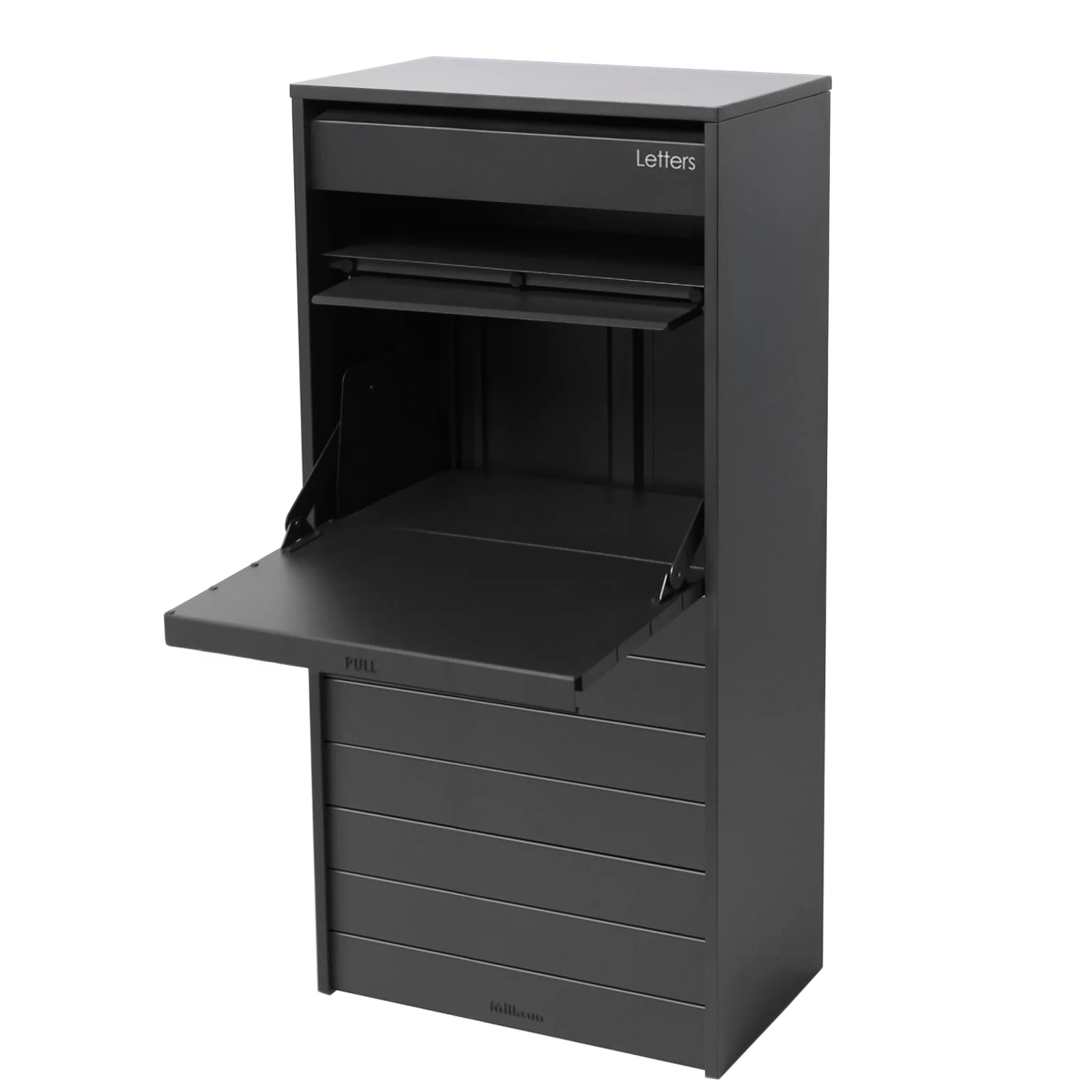 Hamilton Wide Parcel Pillar Letterbox - Charcoal - Image 14