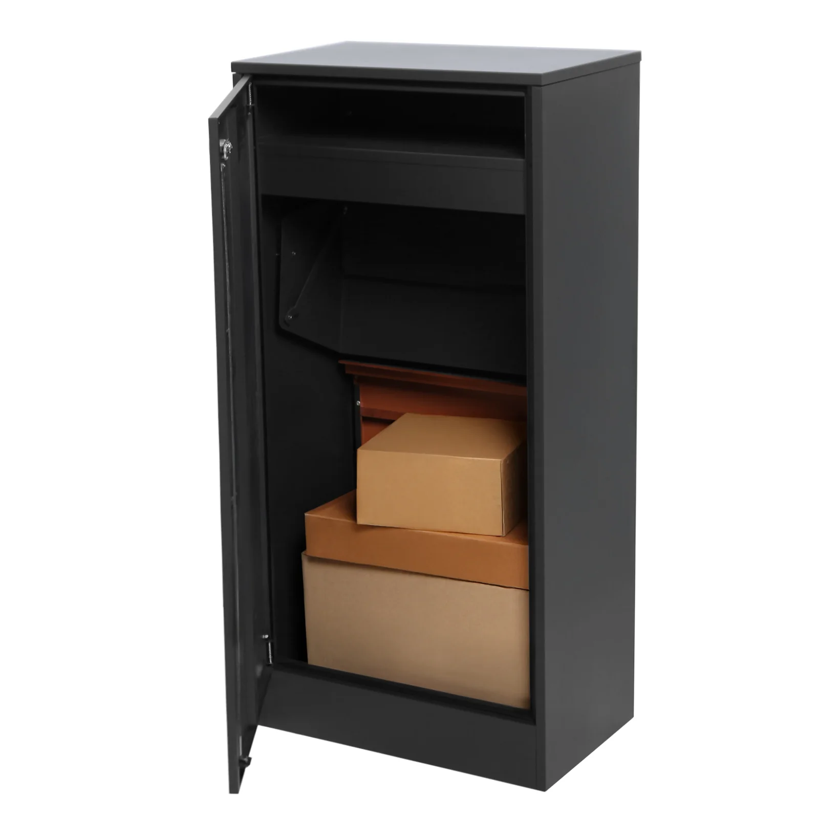 Hamilton Wide Parcel Pillar Letterbox - Charcoal - Image 18