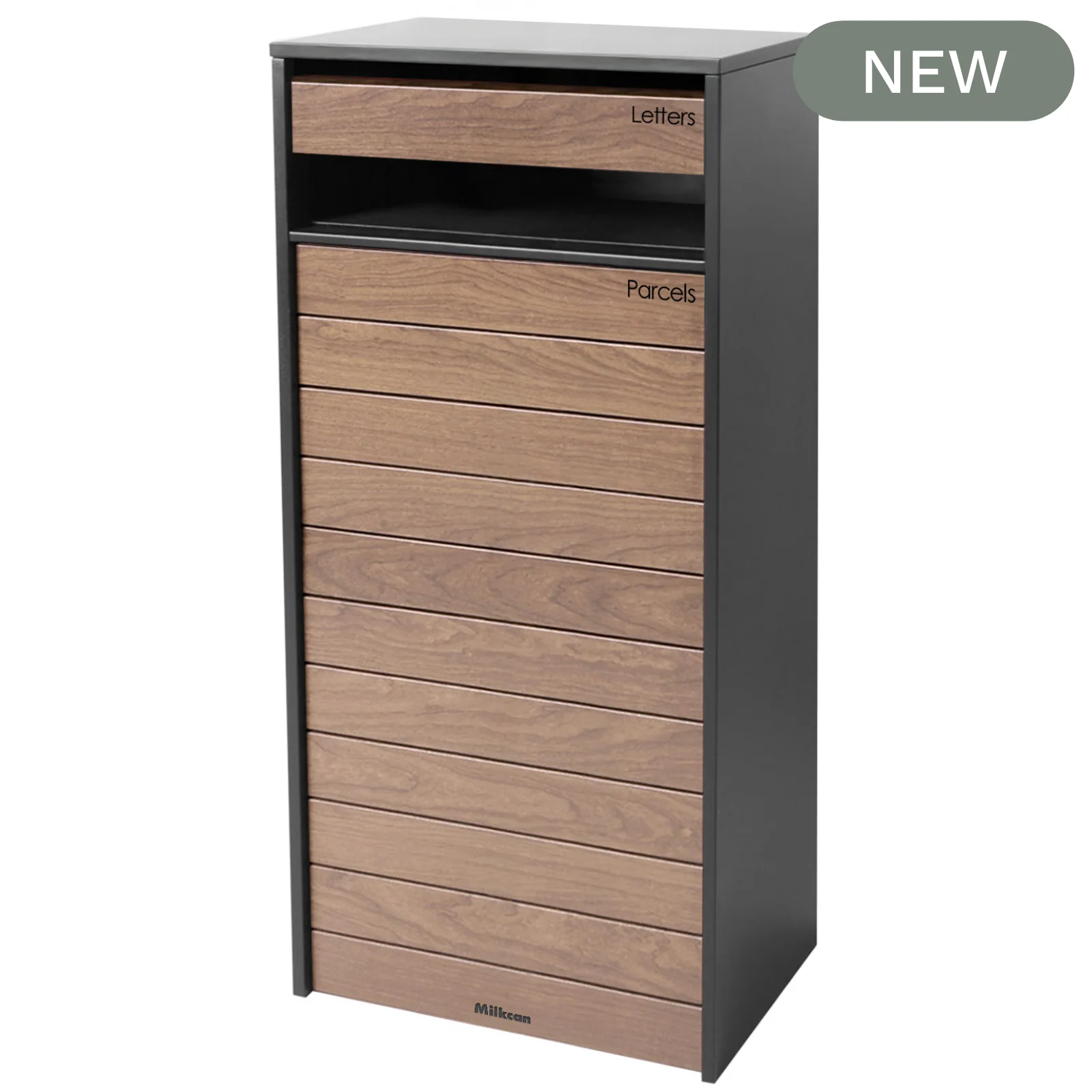Hamilton Wide Parcel Pillar Letterbox - Charcoal - Image 3
