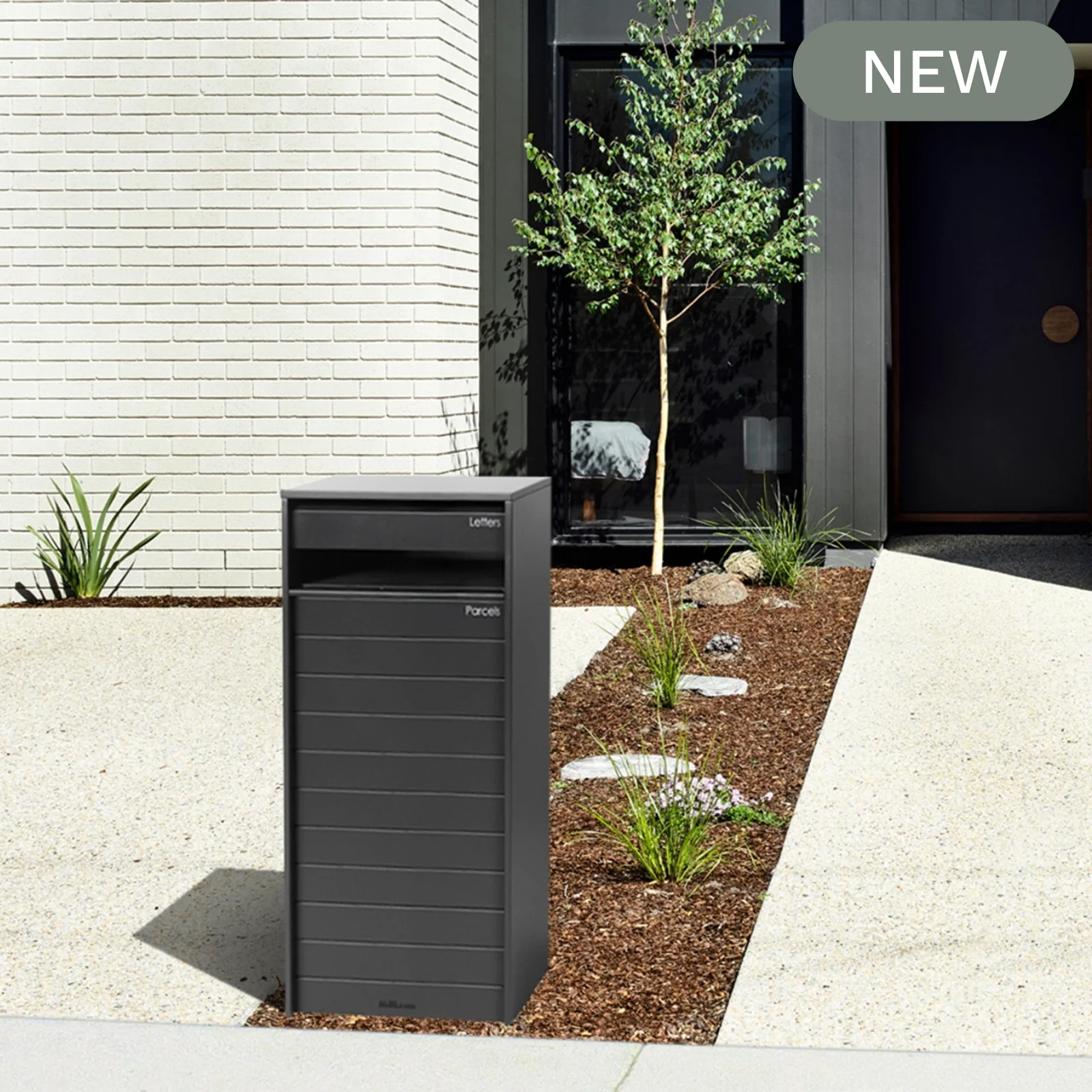 Hamilton Wide Parcel Pillar Letterbox - Charcoal - Image 6