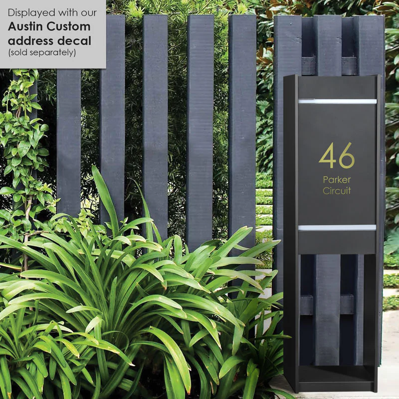 Lisbon Parcel Pillar Letterbox - Black - Image 10