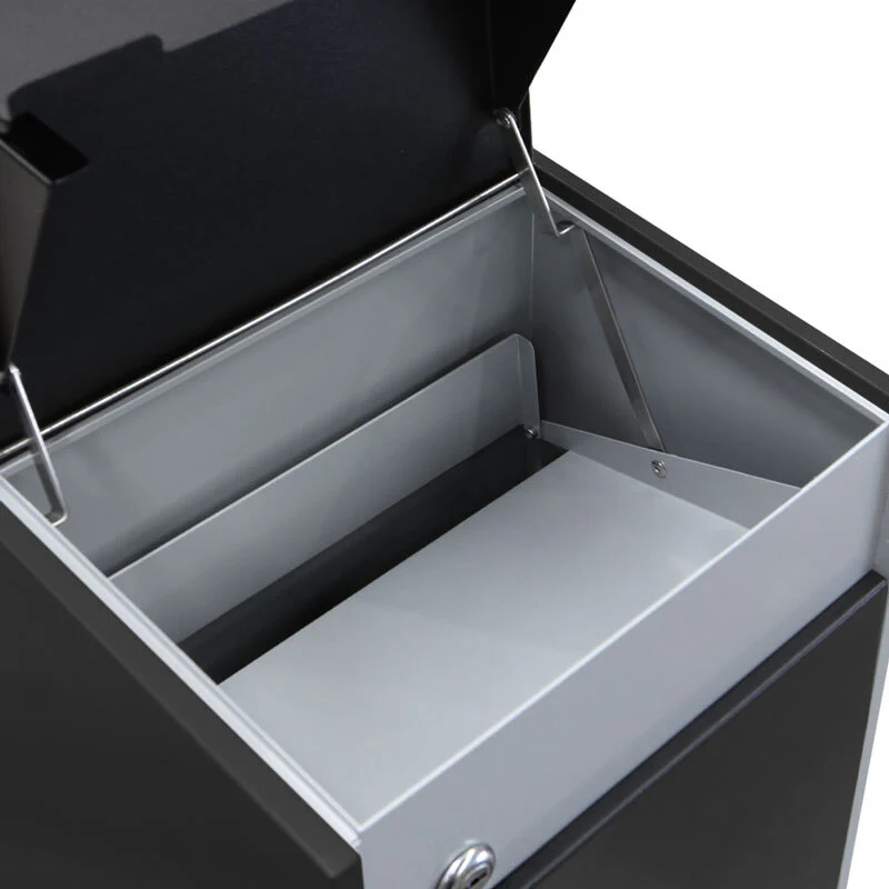 Lisbon Parcel Pillar Letterbox - Black - Image 5