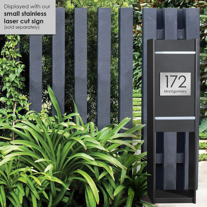 Lisbon Parcel Pillar Letterbox - Black - Image 8