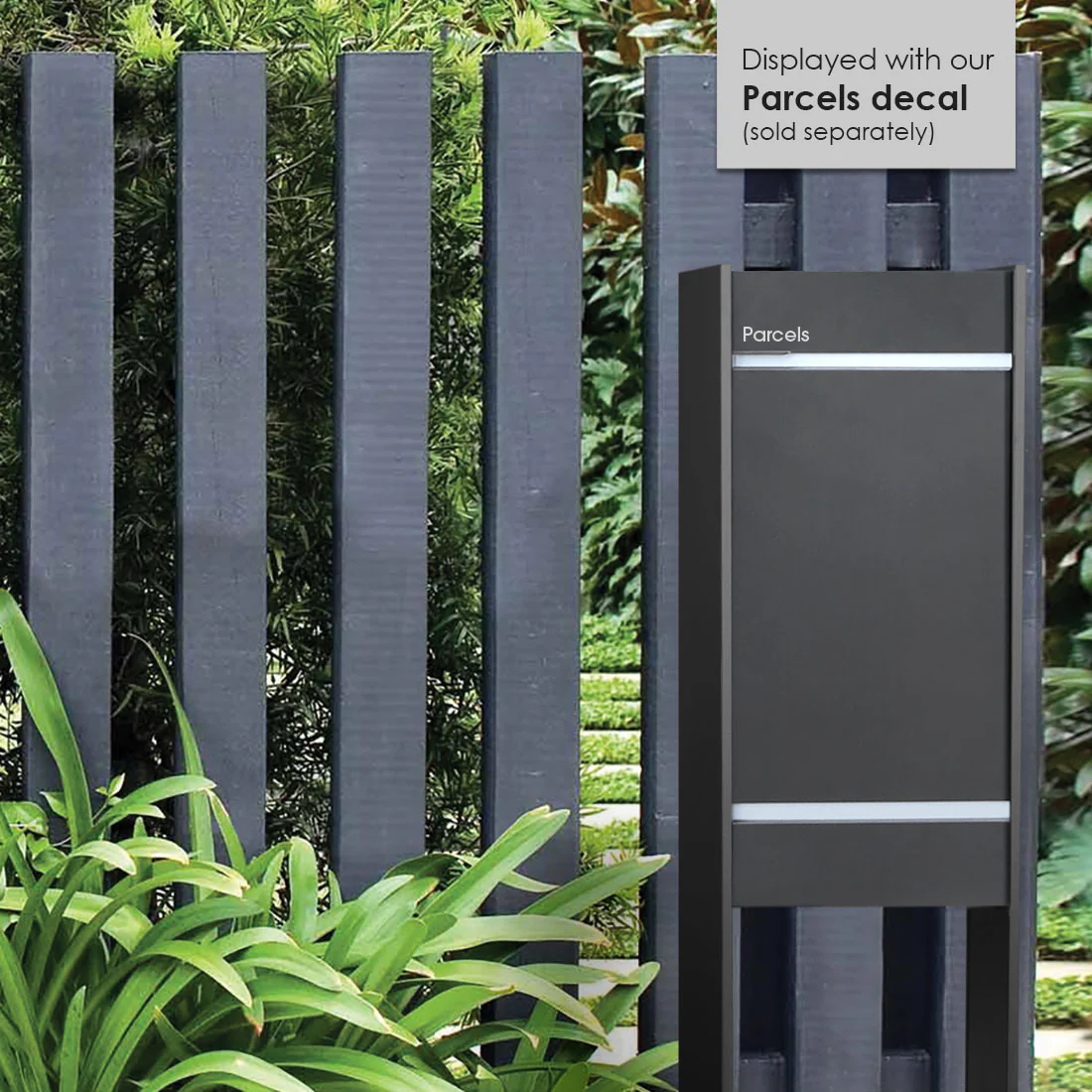 Lisbon Parcel Pillar Letterbox - Black - Image 9