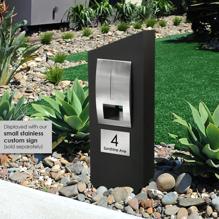 Monaco Pillar Letterbox - Black - Image 5