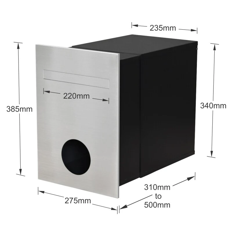 Monza Brick Letterbox - Stainless Steel - Image 5