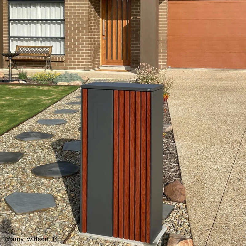 Noosa Extra Wide Parcel Pillar Letterbox - Charcoal - Image 14