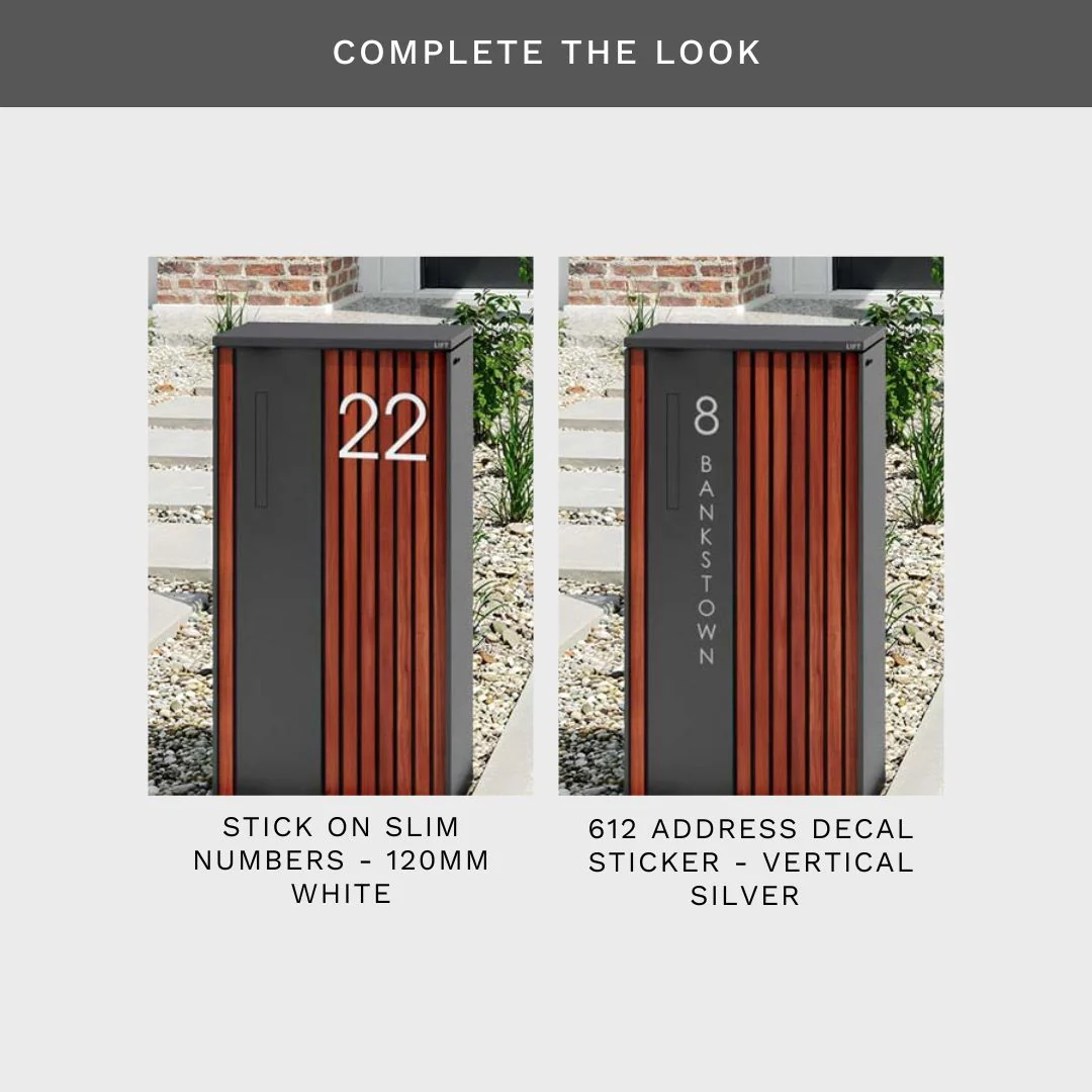 Noosa Extra Wide Parcel Pillar Letterbox - Charcoal - Image 18