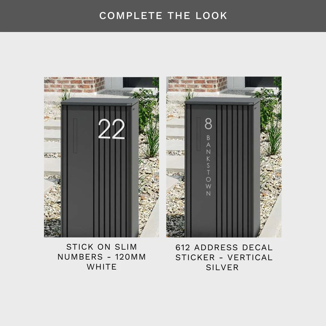 Noosa Extra Wide Parcel Pillar Letterbox - Charcoal - Image 27