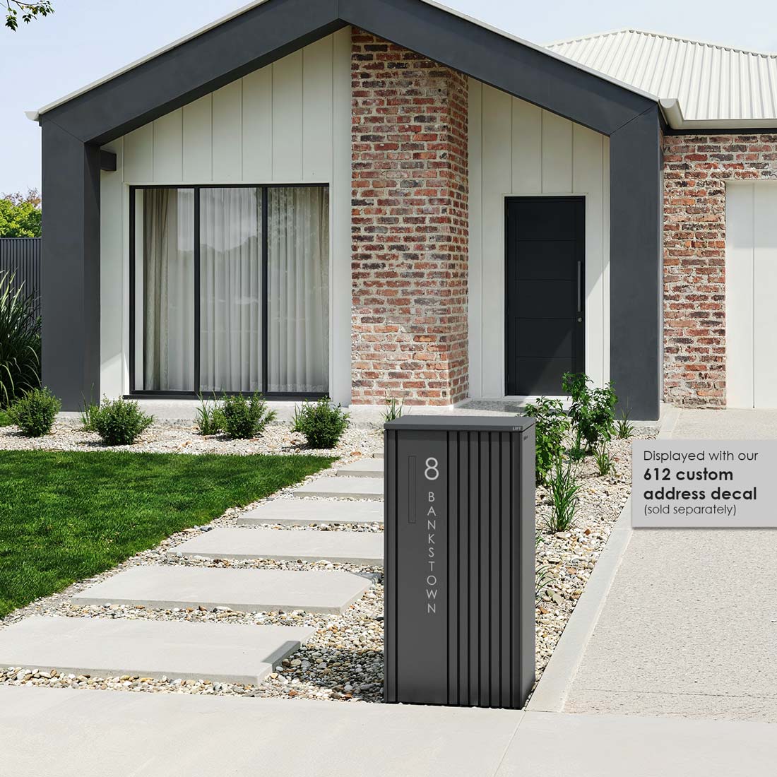 Noosa Extra Wide Parcel Pillar Letterbox - Charcoal - Image 31
