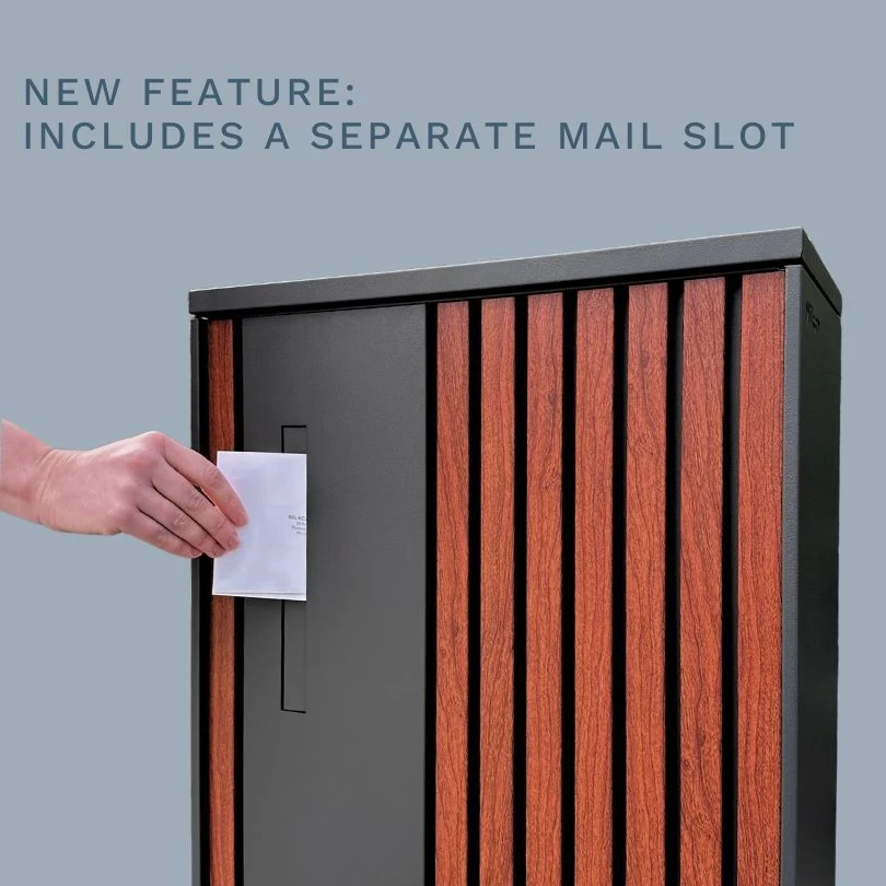 Noosa Extra Wide Parcel Pillar Letterbox - Charcoal - Image 36