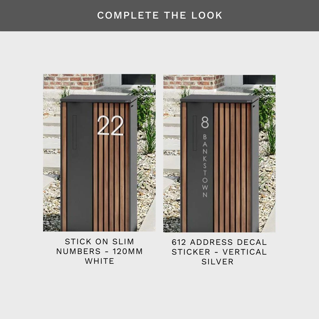 Noosa Extra Wide Parcel Pillar Letterbox - Charcoal - Image 7