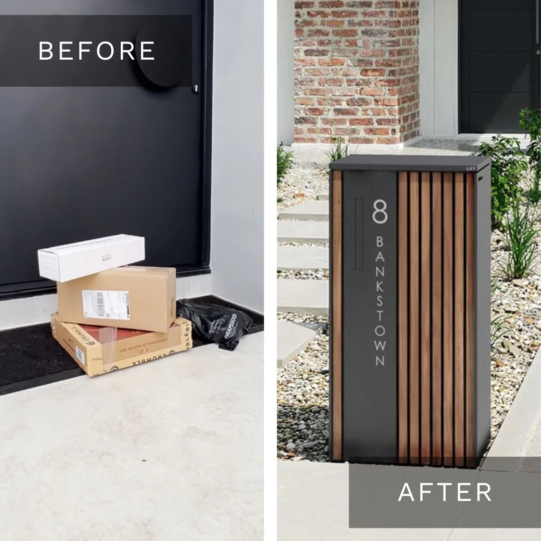 Noosa Extra Wide Parcel Pillar Letterbox - Charcoal - Image 8