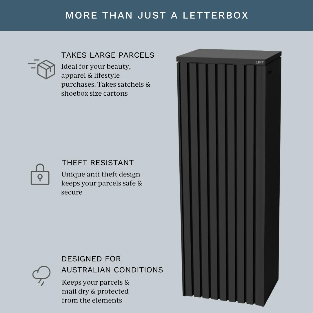 Noosa Parcel Pillar Letterbox - Black - Image 11