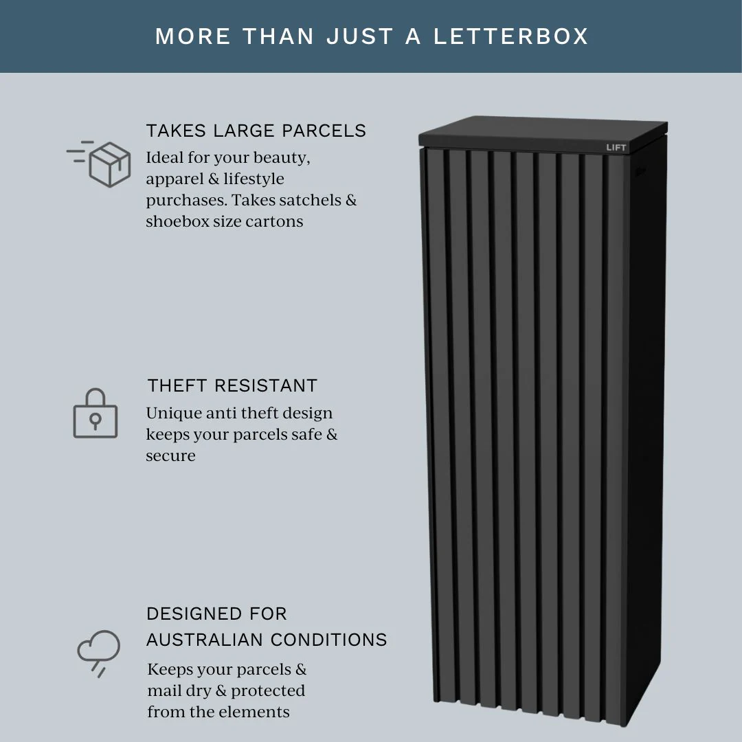 Noosa Parcel Pillar Letterbox - Black - Image 21