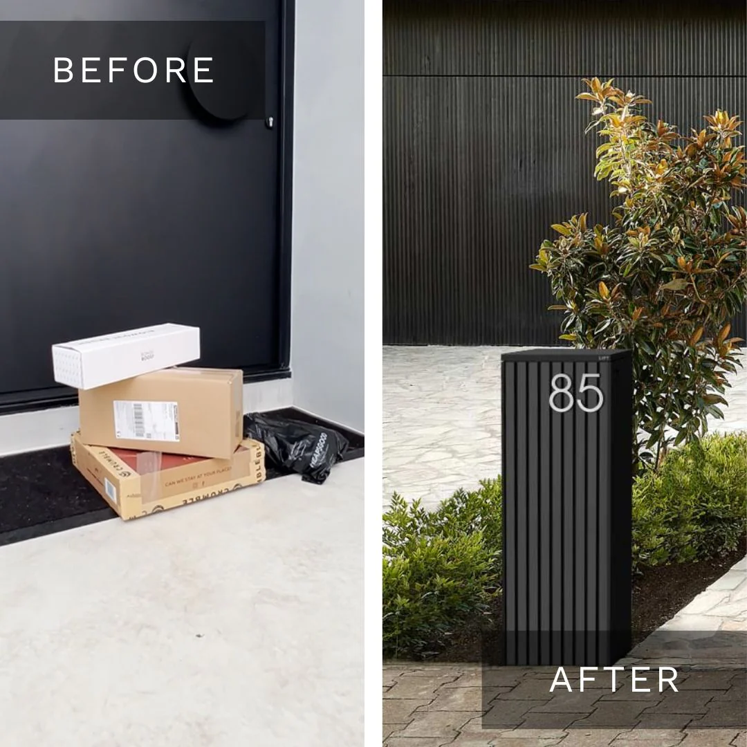 Noosa Parcel Pillar Letterbox - Black - Image 23