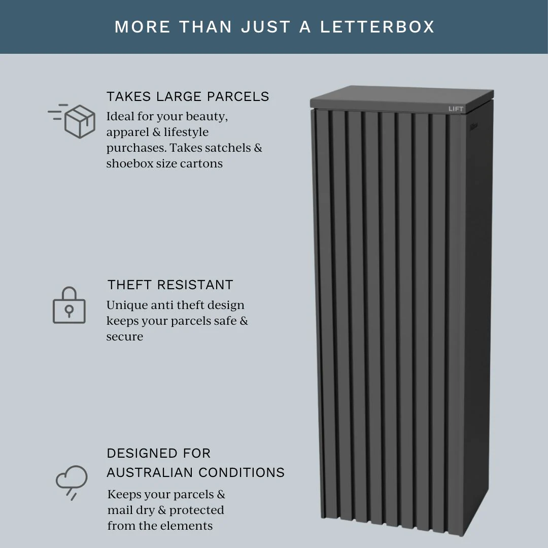 Noosa Parcel Pillar Letterbox - Charcoal - Image 18