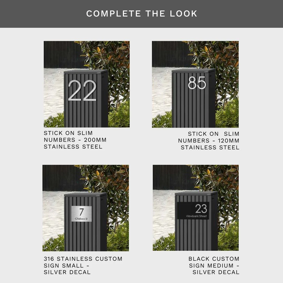 Noosa Parcel Pillar Letterbox - Charcoal - Image 20