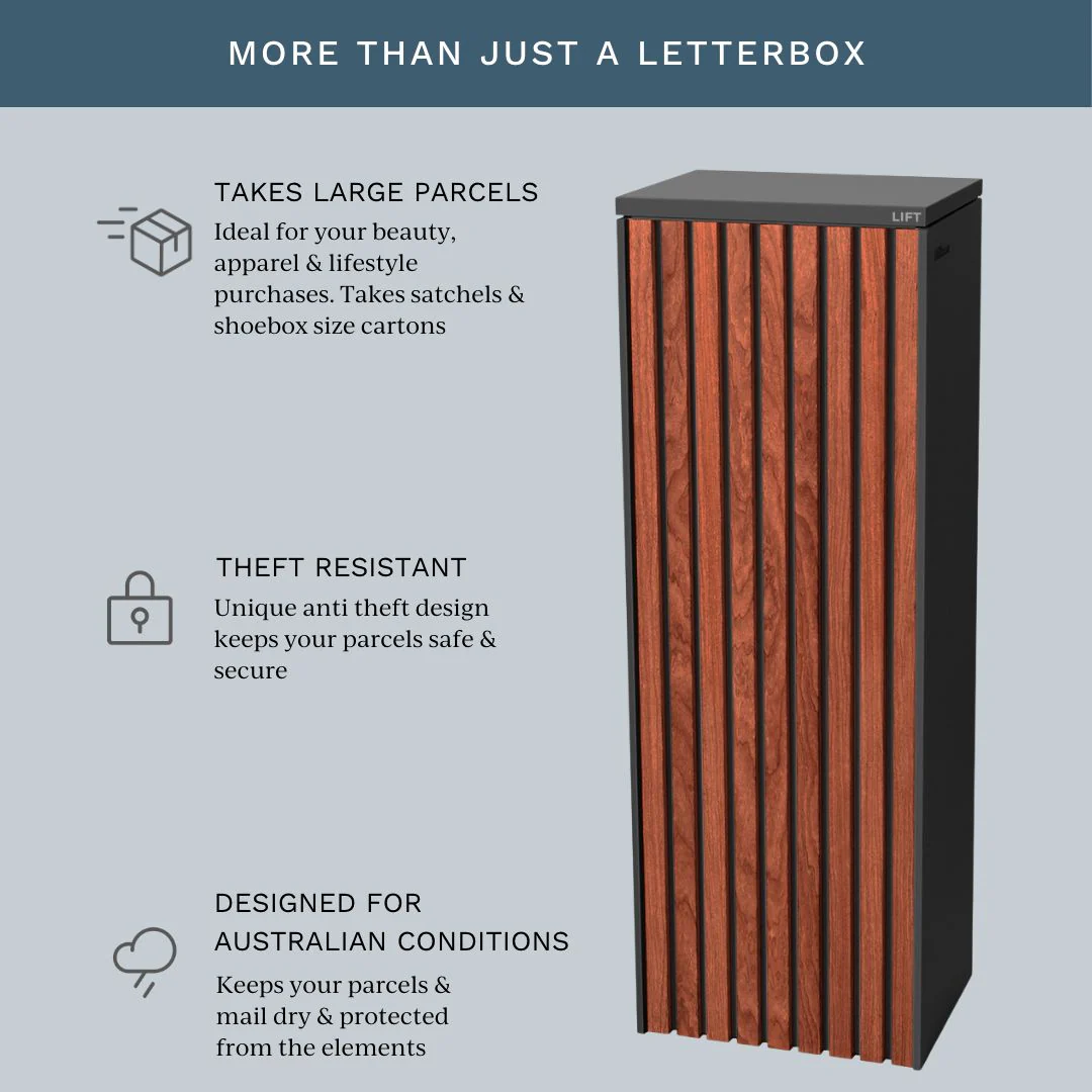 Noosa Parcel Pillar Letterbox - Charcoal - Image 27