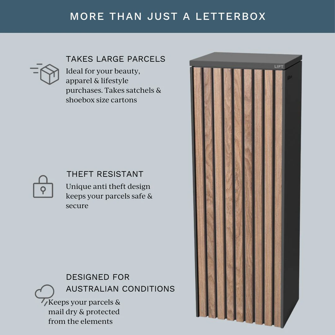 Noosa Parcel Pillar Letterbox - Charcoal - Image 6