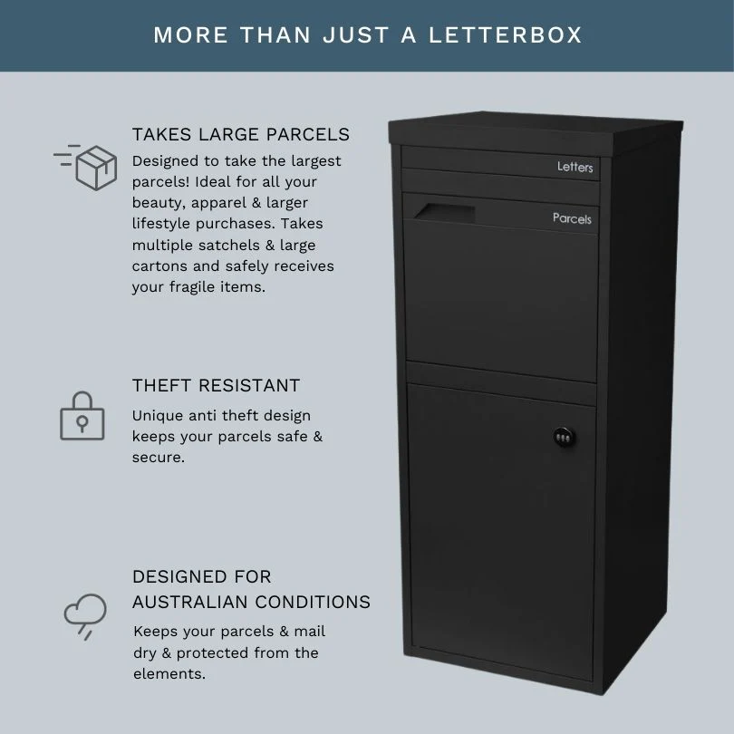 Parcel Pal 2 Pillar Letterbox - Black - Image 25