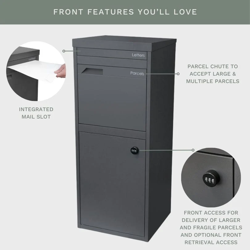 Parcel Pal 2 Pillar Letterbox - Black - Image 29