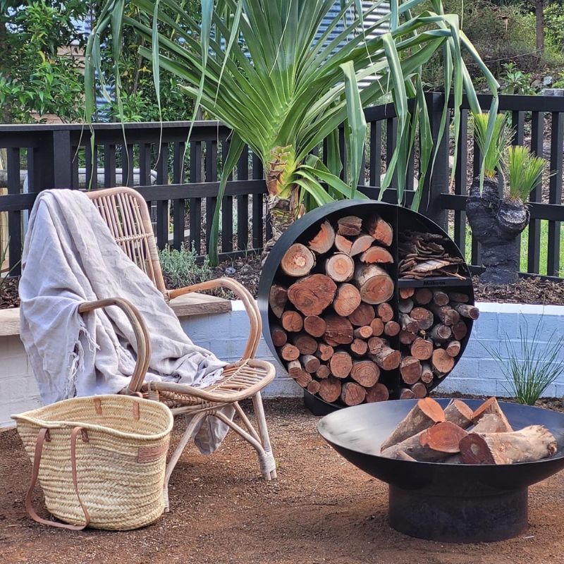 Round Firewood Storage - Black - Image 3