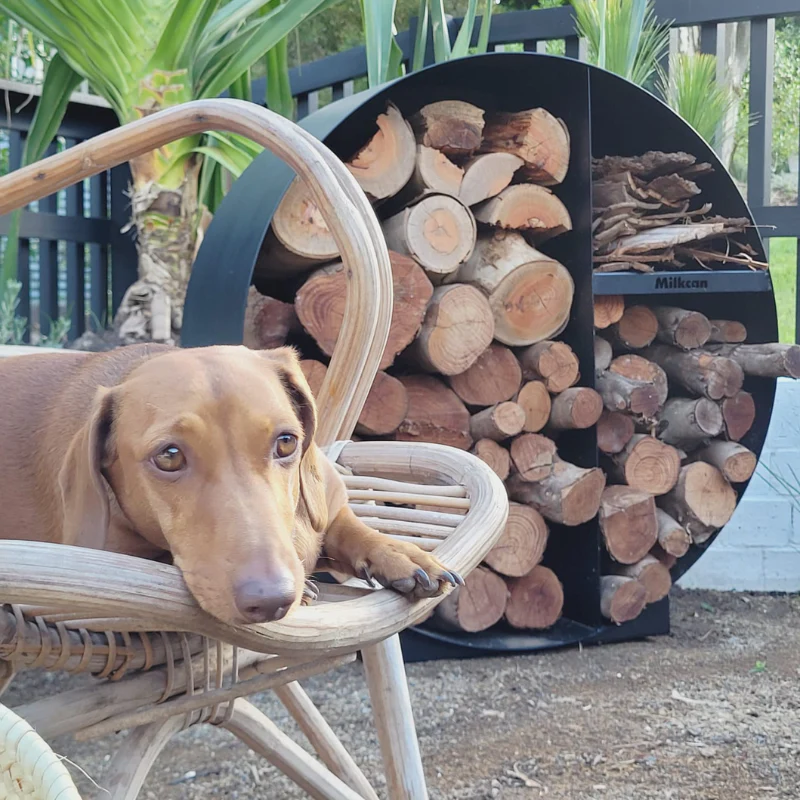 Round Firewood Storage - Black - Image 6