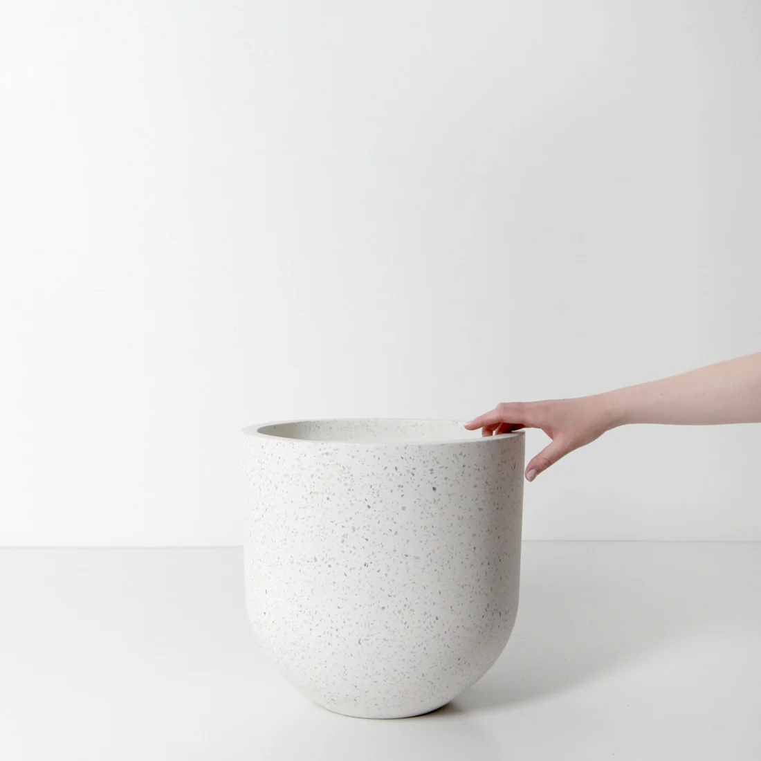 Santorini Plant Pot - White Terrazzo - Image 11