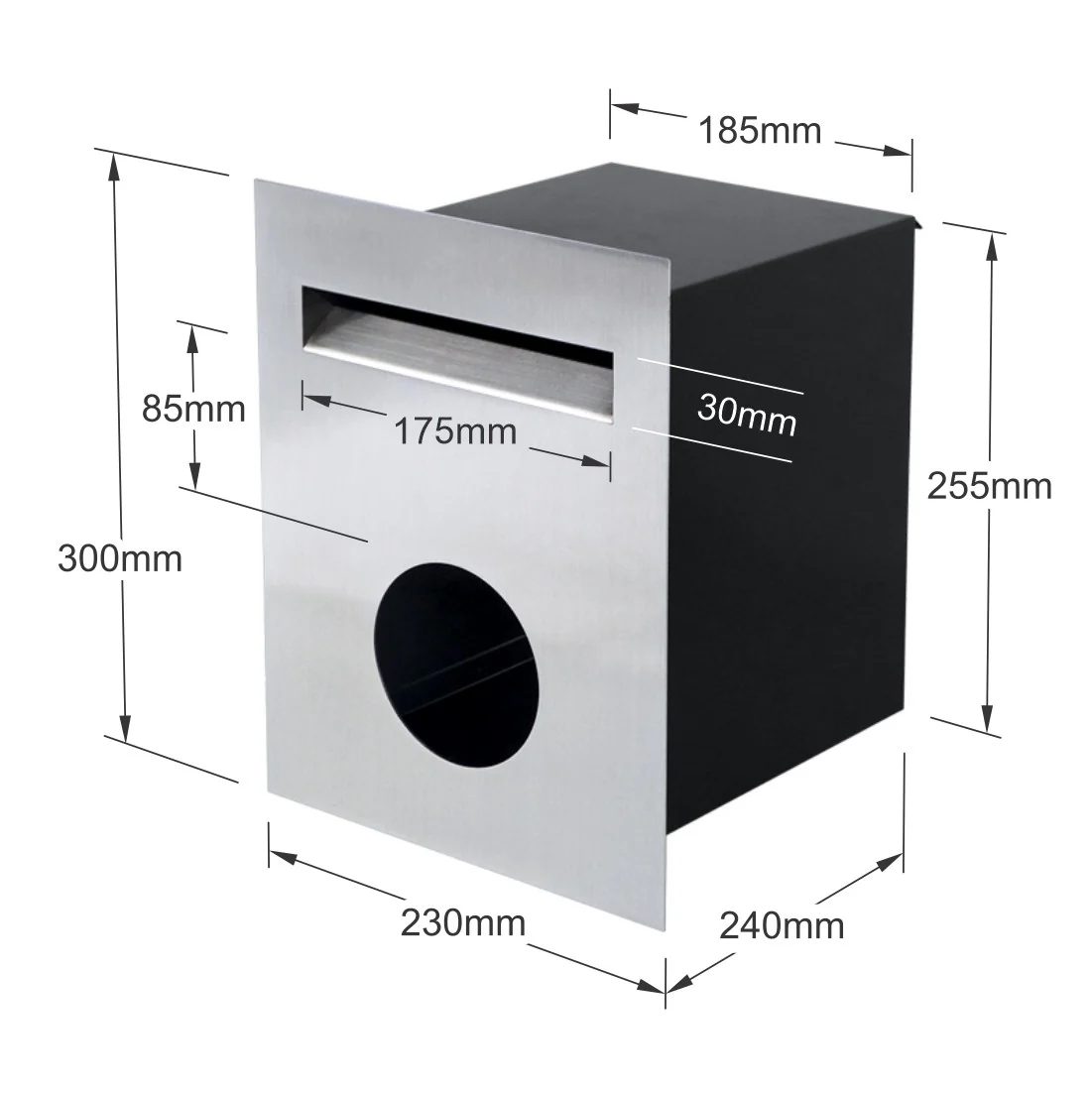 Soho Fence/Brick Letterbox - Stainless Steel - Image 4