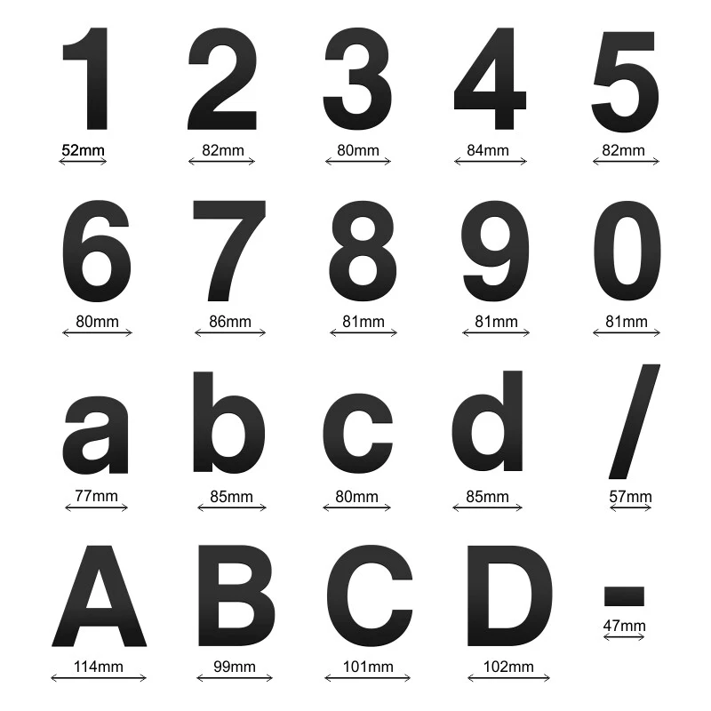 Stick on Bold House Numbers 120mm - Black - Image 28