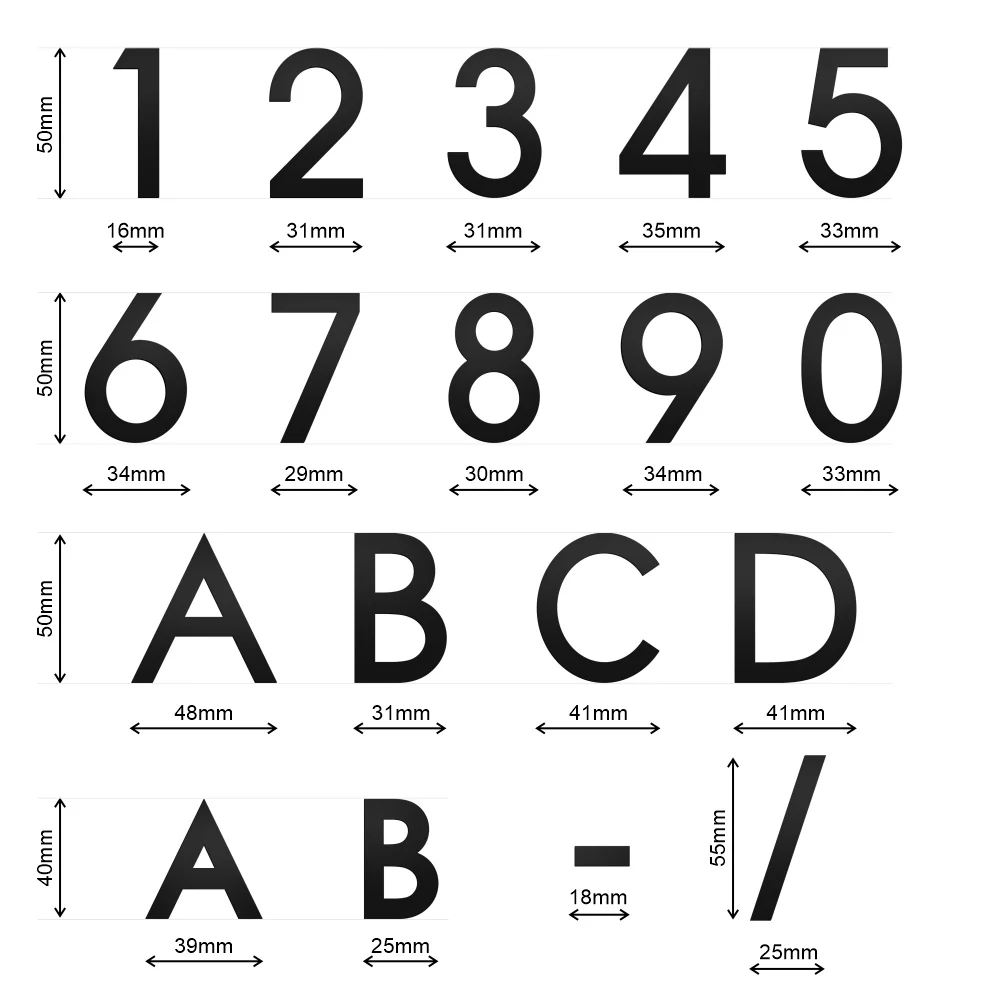 Stick On Medium House Numbers 50mm - Black - Image 21