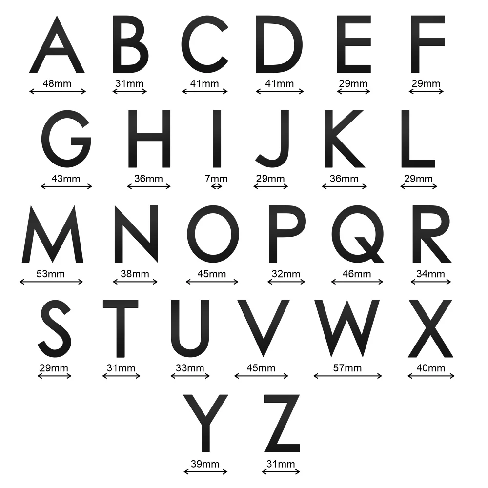 Stick On Medium Letters 50mm - Black - Image 32