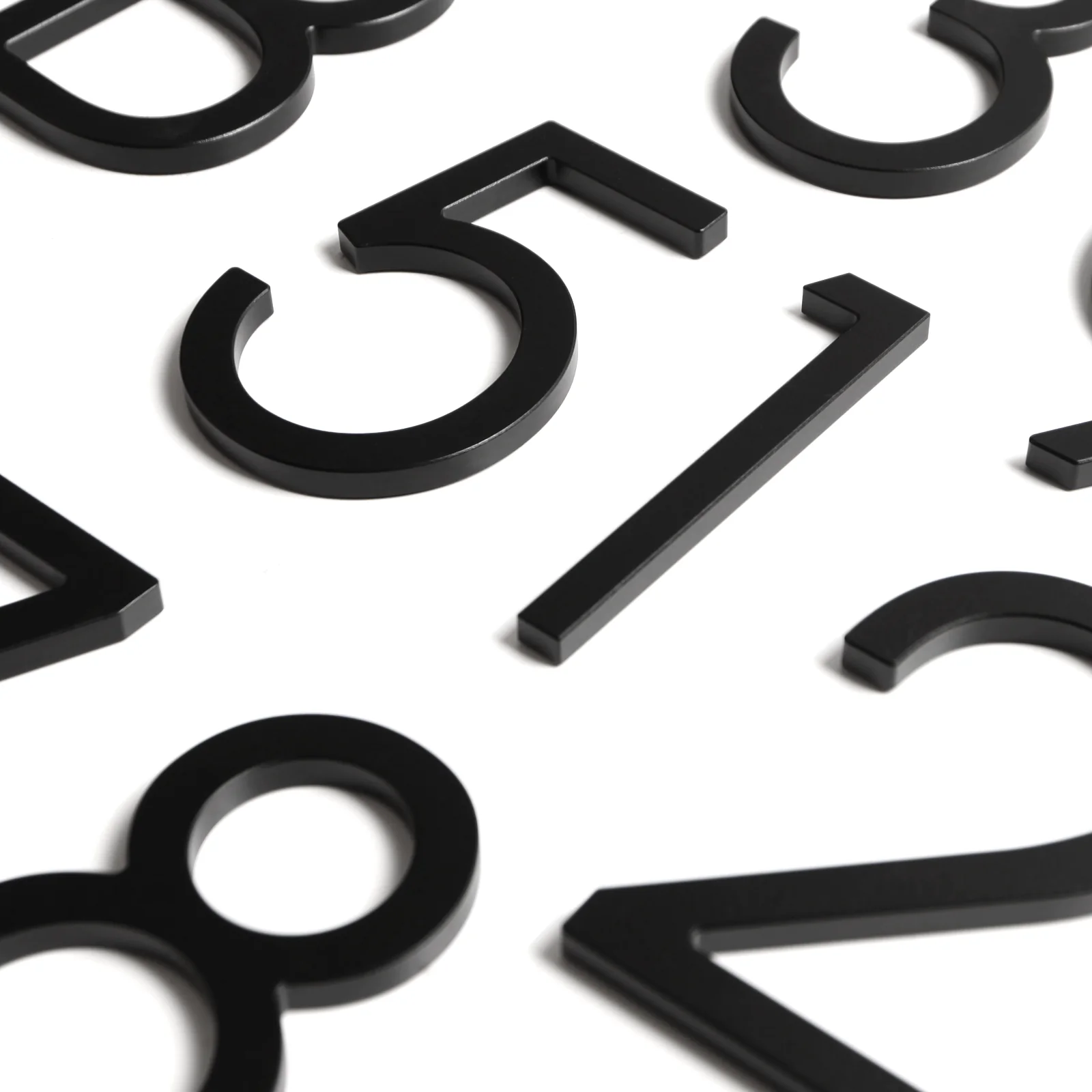 Stick on Slim Aluminium House Numbers 150mm - Black - Image 20