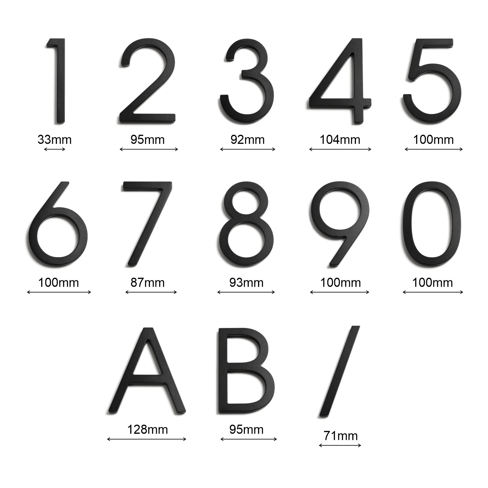 Stick on Slim Aluminium House Numbers 150mm - Black - Image 21