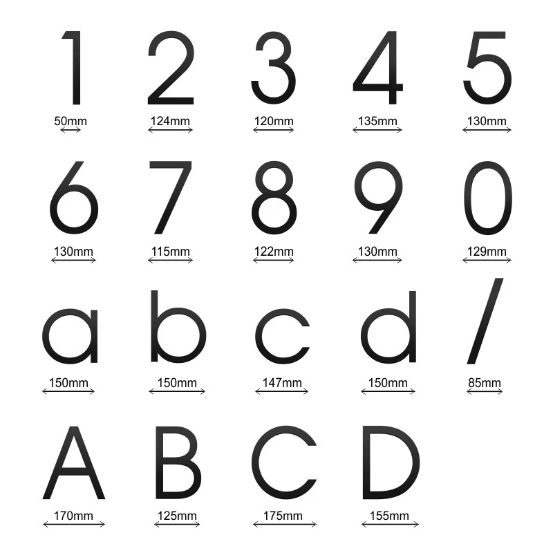 Stick on Slim House Numbers 200mm - Black - Image 31